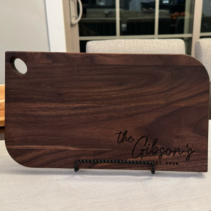 Personalized 8″ x 14″ Walnut Charcuterie Board Engraved with Your Name+Year