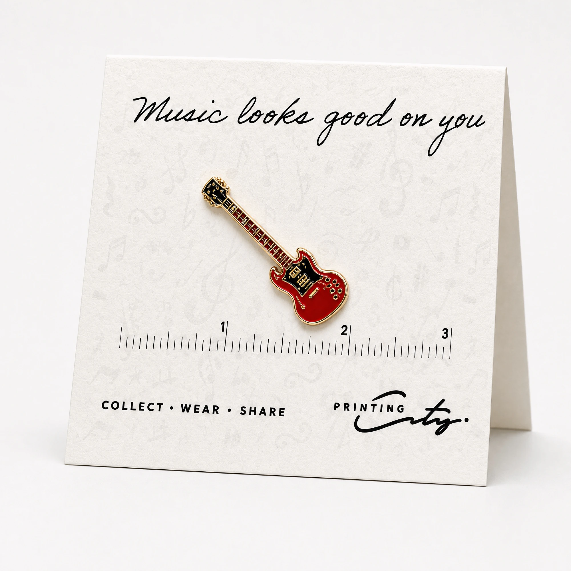 Red Electric Guitar Enamel Pin - Image 2