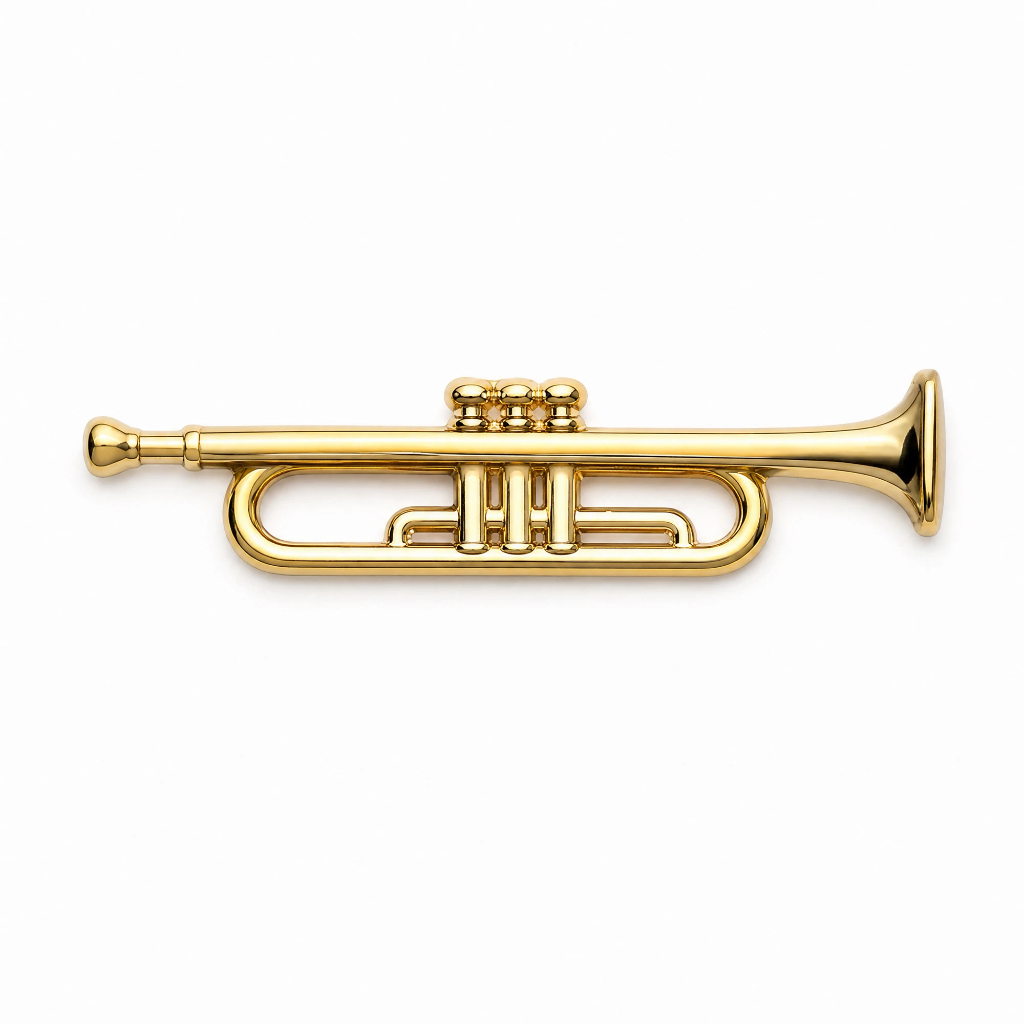 Gold Trumpet Music Pin