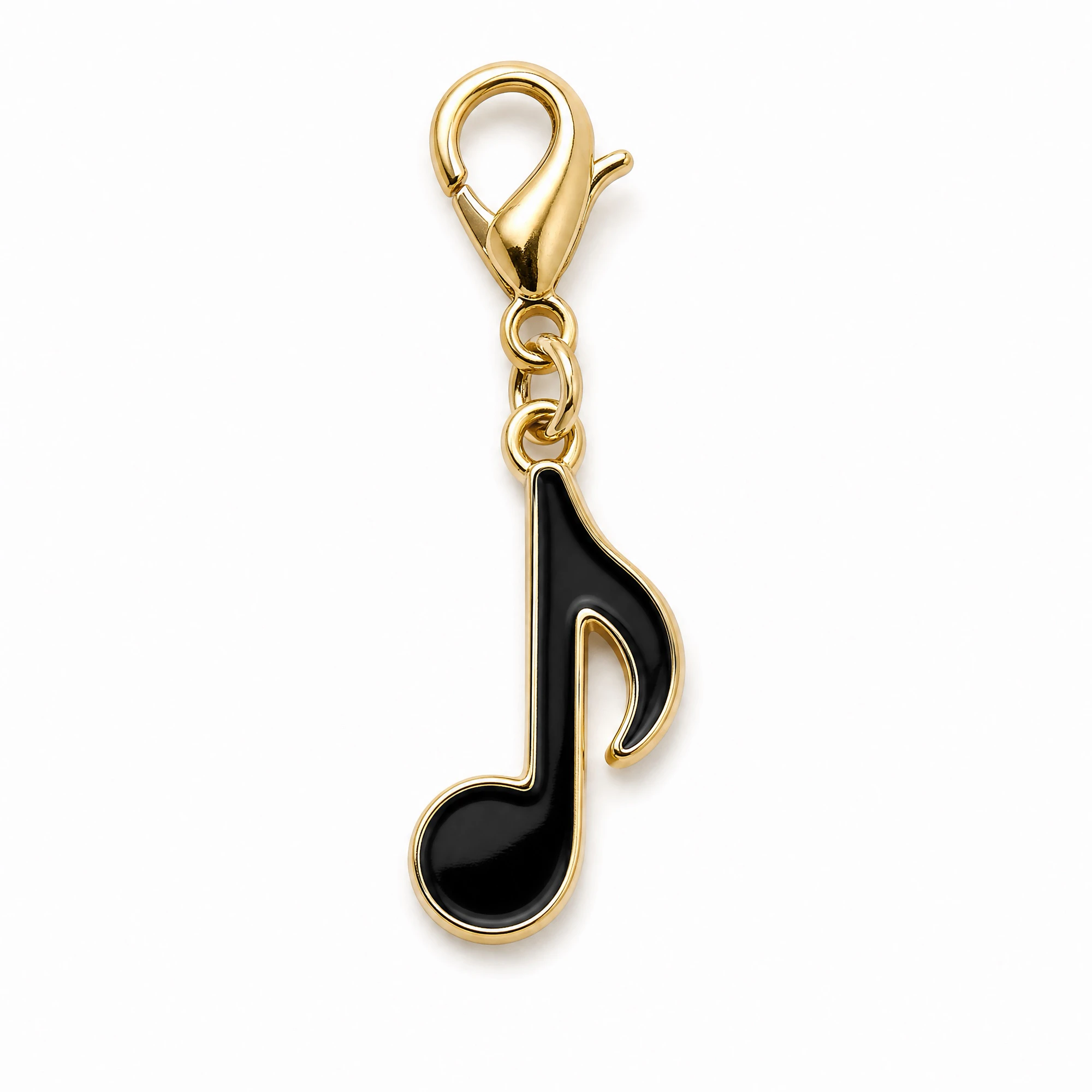 Black Music Note Charm